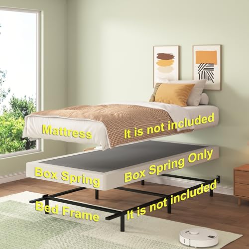 Twin Box Spring with Fabric Cover, 5 Inch, 2500lbs Capacity I122