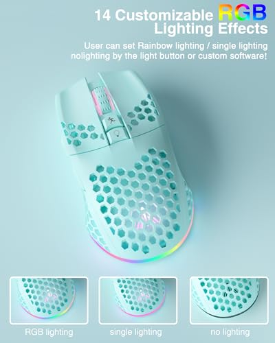 SM600 White Wireless Gaming Mouse, 8000 DPI Tri-Modes RGB E7535