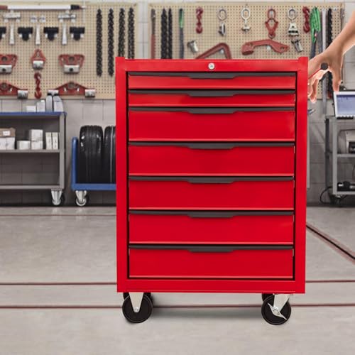 6-Drawer Rolling Tool Chest Cabinet with Wheels and Locking, Black W270288