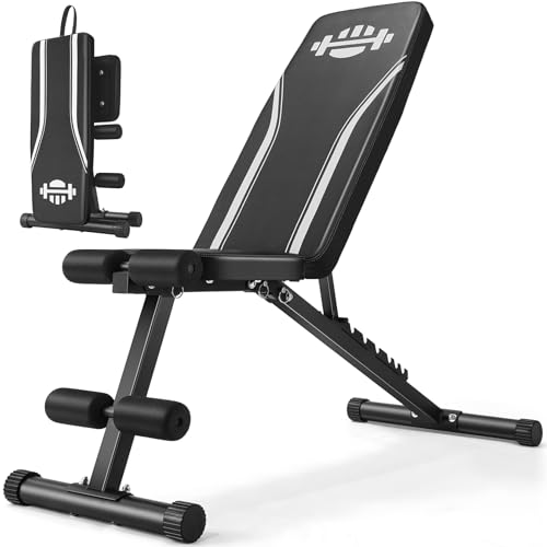 OPPSDECOR Weight Bench for Home Gym, 660LBS Fast Foldable Workout Bench Press for Home Gym Full Body Strength Training, 8 Adjustable Backrests Incline/Flat/Decline Sit up Bench