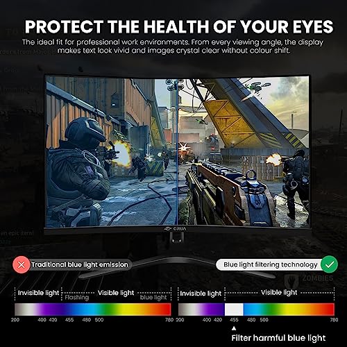 CRUA 30Inch Ultrawide Curved Monitor, 21:9 WFHD 2560x1080P, 100Hz, VA Panel, Black Y8772