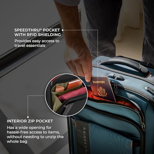 Briggs & Riley 22" Carry On Expandable Spinner - Softside Luggage, Black G487462