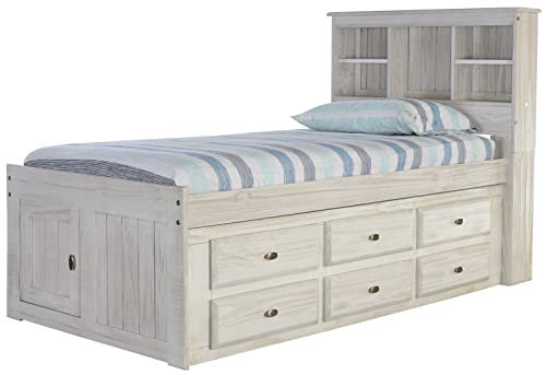 Discovery World Furniture White Full Bookcase Bed with 6 Drawers Z895159