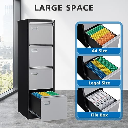 2 Drawer Vertical File Cabinet with Lock for Letter Size, Steel Office Storage Y50014