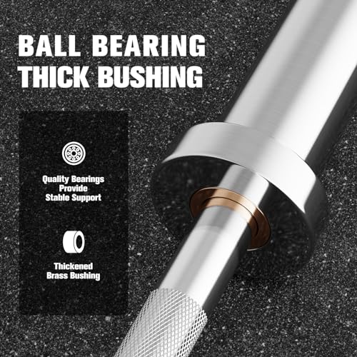 RITFIT Olympic Barbell 4ft/6ft 2 Inch Weight Bar for Strength Training, 500lbs Capacity F369