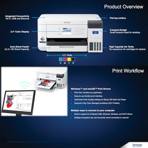 Epson SureColor F170 Dye-Sublimation Printer with Ink and Starter Kit V860