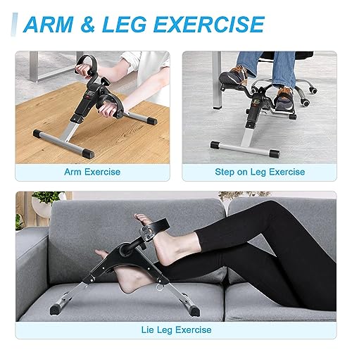 Uten Folding Pedal Exerciser, Under Desk Bike with LCD Monitor C98402
