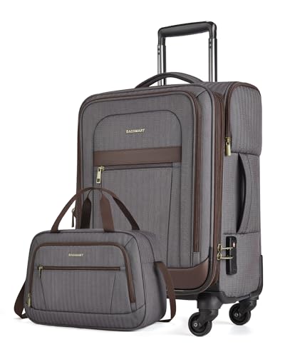 BAGSMART Carry-On Luggage 20 Inch Expandable Suitcase with Duffel Bag S7860