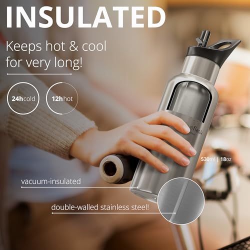 Active Flask 18/32 oz Stainless Steel Insulated Water Bottle with Straw P203