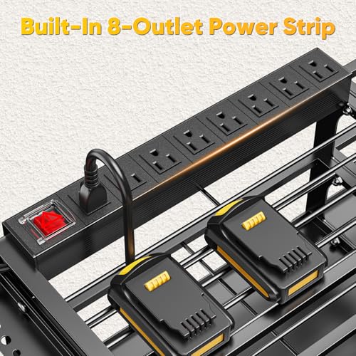 Large Power Tool Organizer Wall Mount with Charging Station, 4-Tier Heavy Duty Cordless Drill Holder G184910