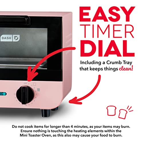 DASH Mini Toaster Oven Cooker for Bread, Bagels, Pizza, Paninis - Red B5381
