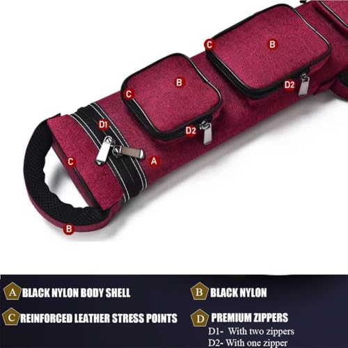 Champion Nylon/Leatherette Billiard Pool Cue Stick Hard Carrying Case Y844595