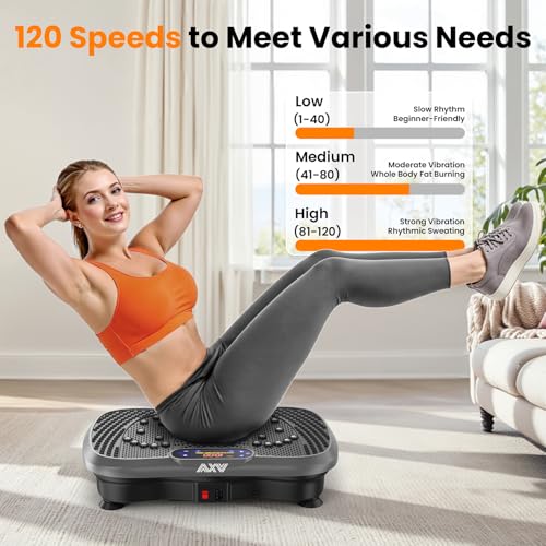 AXV Vibration Plate Fitness Platform Exercise Machine for Full Body Workout Q37919