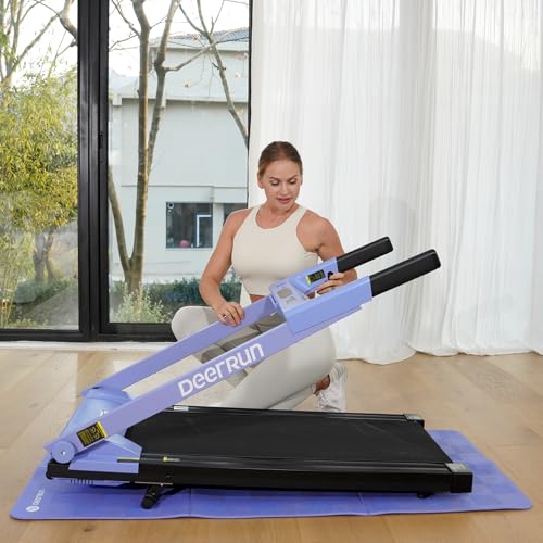 DeerRun Foldable Treadmill for Home with Incline and Handles K2464