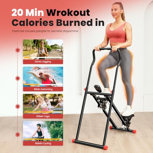 BODYRHYTHM Stair Stepper for Home Gym, Foldable Vertical Climber with Adjustable Handlebar A180806