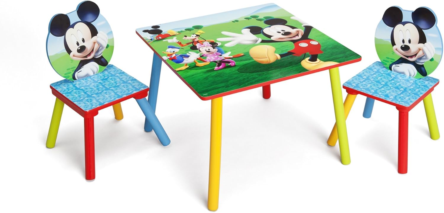 Delta Children Kids Table and Chair Set with 2 Chairs, Mickey Mouse Design I4368