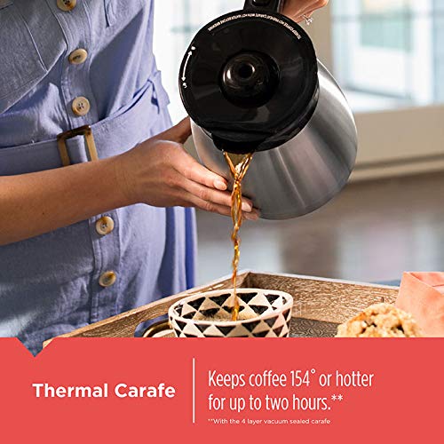 BLACK+DECKER 12 Cup Thermal Programmable Coffee Maker, Black/Steel P7250
