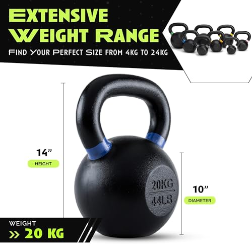 Cast Iron Kettlebell with Powder Coated Wide Handle P961