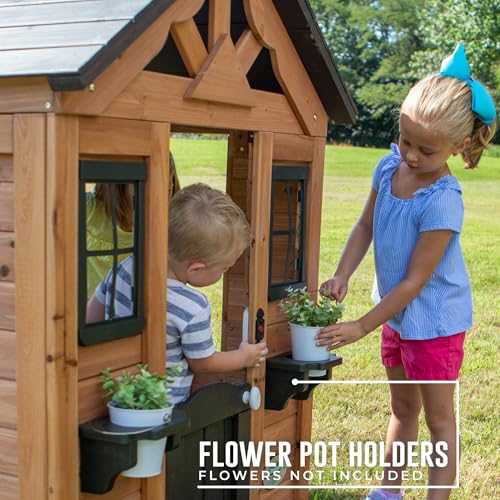 Backyard Discovery Sweetwater Cedar Wooden Kids Playhouse with Play Kitchen P65438
