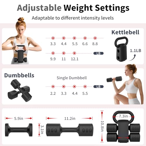 2-in-1 Adjustable Dumbbells Set for Home Gym Exercise H9792