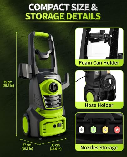 Electric Pressure Washer 4800PSI 3.0 GPM with 4 Nozzles and Foam Cannon N926777