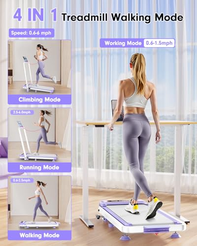 Walking Pad Treadmill with 8% Incline & Handle Bar, 3.5HP Portable for Home E1260