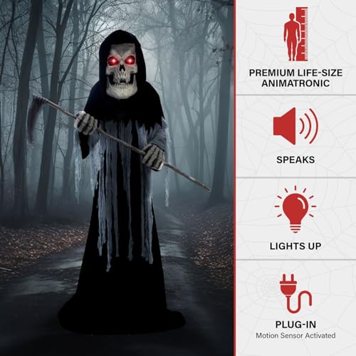 Haunted Hill Farm Motion-Activated 7.5-Ft. Smoldering Ghoul Animatronic Halloween Decoration N1475