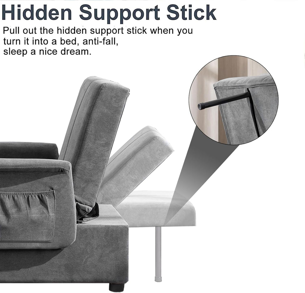 BINGTOO 3 in 1 Folding Sofa Bed Chair with Ottoman N87208
