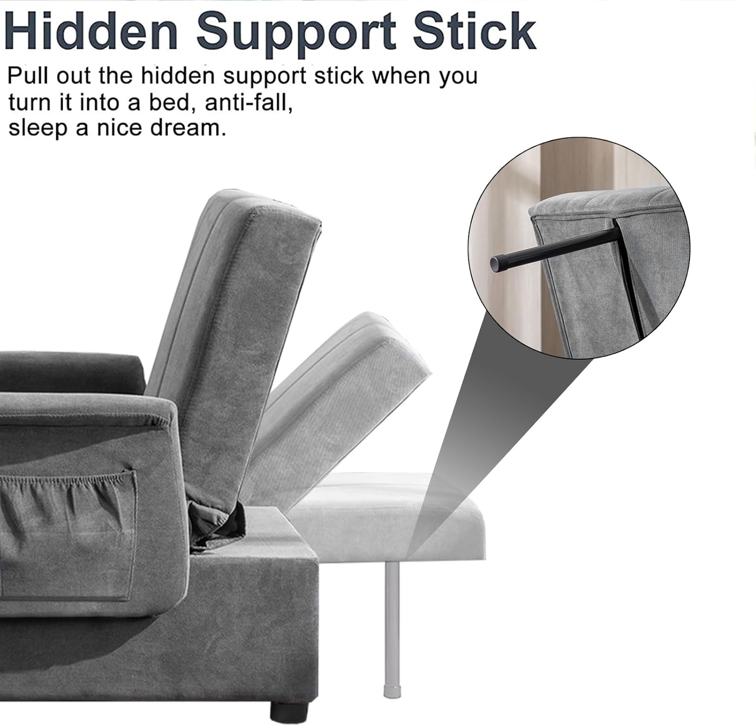 BINGTOO 3 in 1 Folding Sofa Bed Chair with Ottoman N87208