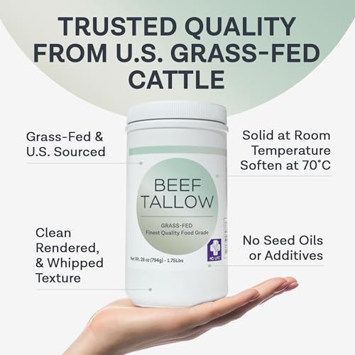 MD.LIFE Grass Fed Beef Tallow for Cooking, 24 Pounds A54505
