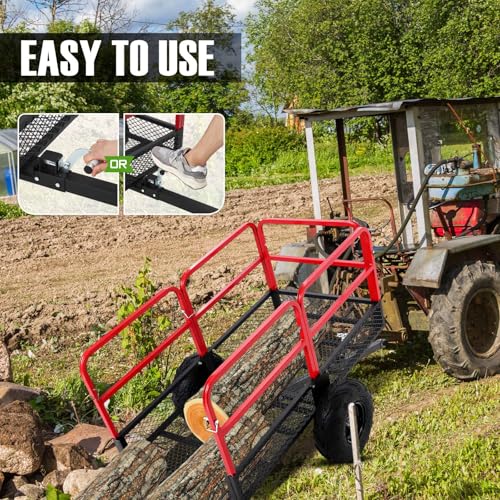 ATV Trailer Dump Cart Tow Behind, 1500 LBS Heavy Duty Steel Yard Wagon U286019