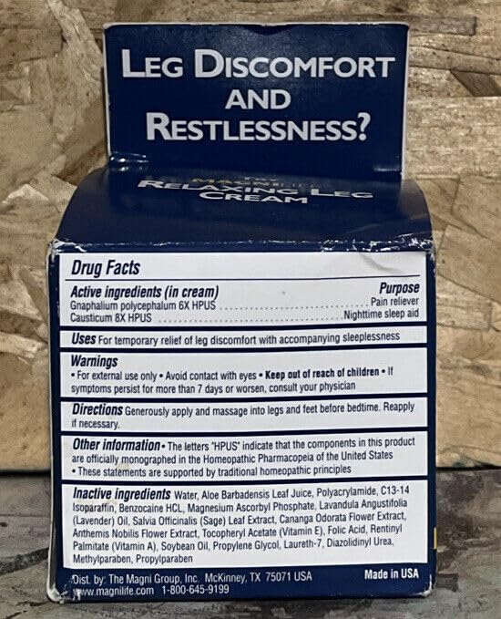 MagniLife Relaxing Leg Cream with Lavender and Magnesium, 2 Pack of 4oz P219