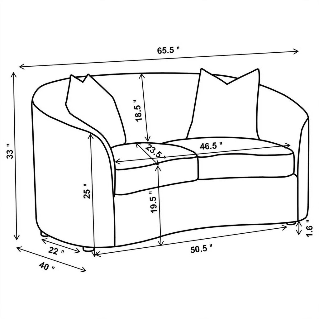 Coaster Rainn 2-Piece Fabric Upholstered Living Room Set, Latte L592
