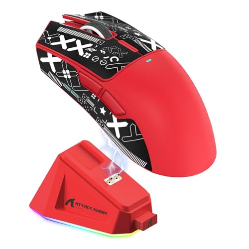 Attack Shark X11 59g Superlight Wireless Gaming Mouse with RGB Charging Dock, Black W869