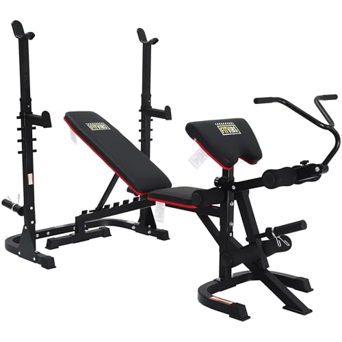 Adjustable Weight Bench with Leg Extension and Preacher Pad for Home Gym K47047