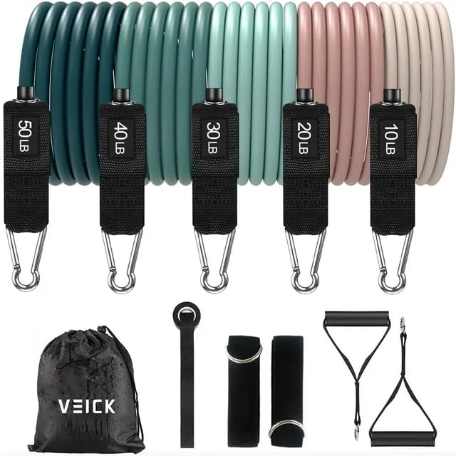 VEICK Resistance Bands with Handles for Home Workout O75059