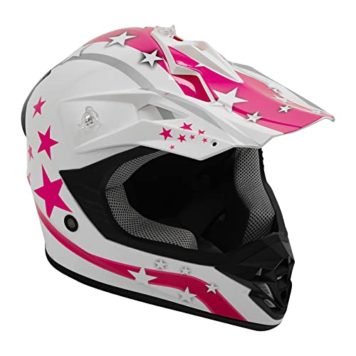 SLMOTO Dot Youth Kids Motocross Offroad Helmet with Goggles and Gloves Blue Skull D851858