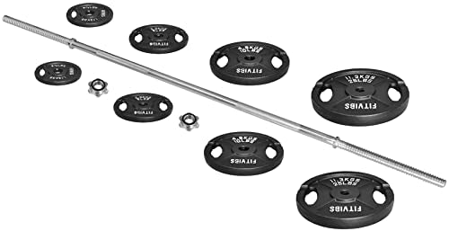 Cast Iron Weight Plates Set with 5FT Barbell, 95-Pound A28274