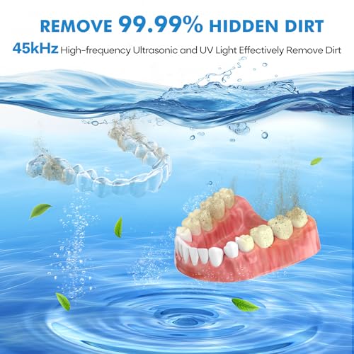 Upgraded Ultrasonic Retainer Cleaner Machine, 45kHz, 200ML, Black W75021