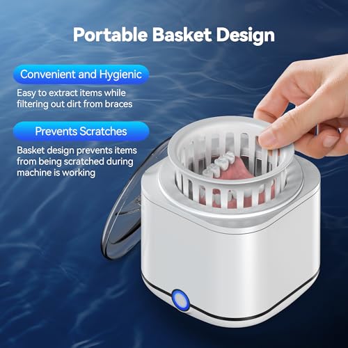 Ultrasonic Retainer Cleaner 48kHz for Dentures, Braces, Night Guard, Jewelry A47712