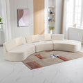 GNIXUU 136.6" Oversized Modular Sectional Sofa for Living Room, Minimalist Modern Curved Sofa Cloud Couch Sectional Upholstered Chenille Deep Seat Sofa Couch with Chaise & Pillows, 5 Seater(Grey)