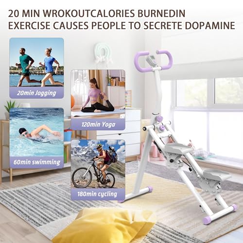 Folding Stair Stepper with Adjustable Handlebar for Home Full-Body Workout O7670