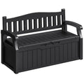 Homall 75 Gallon Outdoor Storage Bench Lockable Deck Box Waterproof UV Resistant Grey D354316
