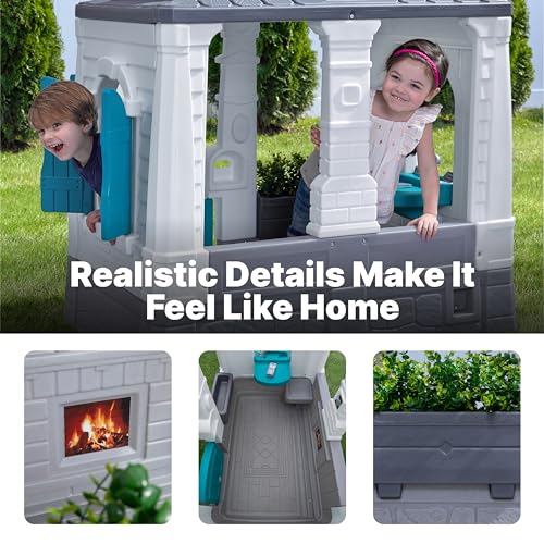 Step2 Neat & Tidy Cottage Kids Playhouse Indoor/Outdoor Playset, Grey Z2270