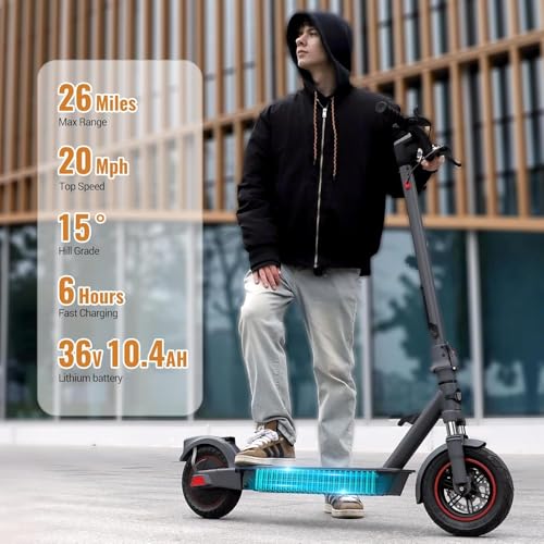 SISIGAD Electric Scooter for Adults, 10" Tires, 600W Motor, 22 MPH, 30 Miles Range, Foldable O1563