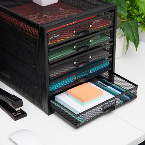 Mind Reader 10-Drawer Metal Mesh Desk Organizer, Silver N923041
