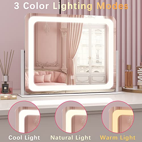 Vanity Mirror with Lights, 12.6"×15" LED Makeup Mirror, Touch Control Dimmable D52089