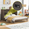 Queen Size Solid Pine Murphy Bed Chest with Charging Station and Storage Drawer K498