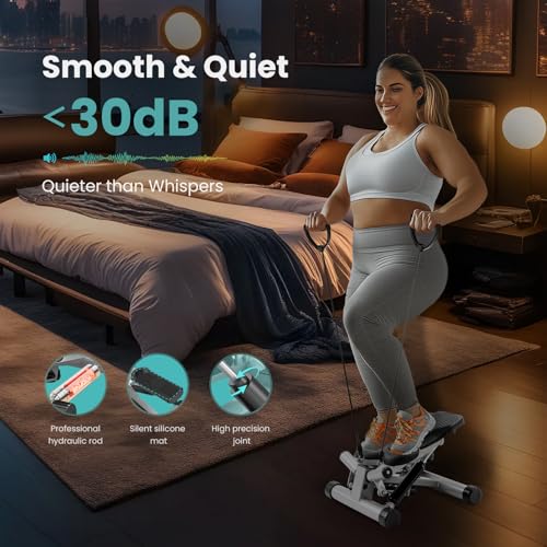 OLIXIS Mini Stepper with Resistance Bands, 265 LB Capacity, LCD Monitor T118580