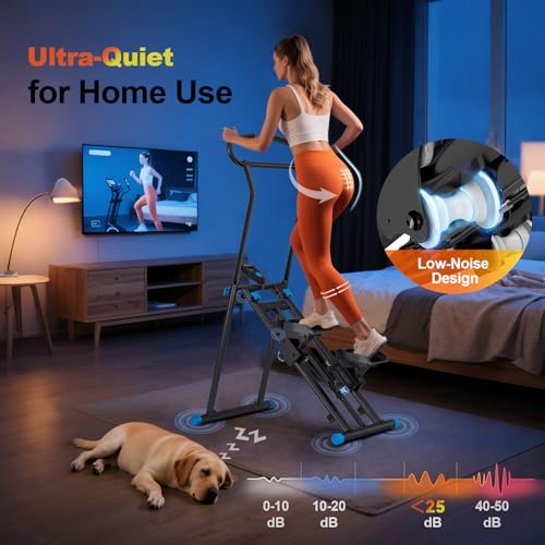 Foldable Stair Stepper Machine for Home Gym, 350LB Capacity Cardio Climber with LCD Monitor S984